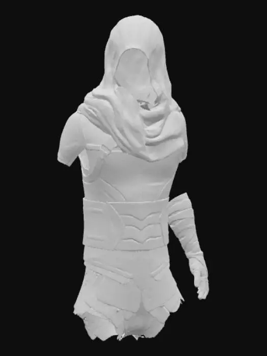 3D model for hood and clothing with arm wrap