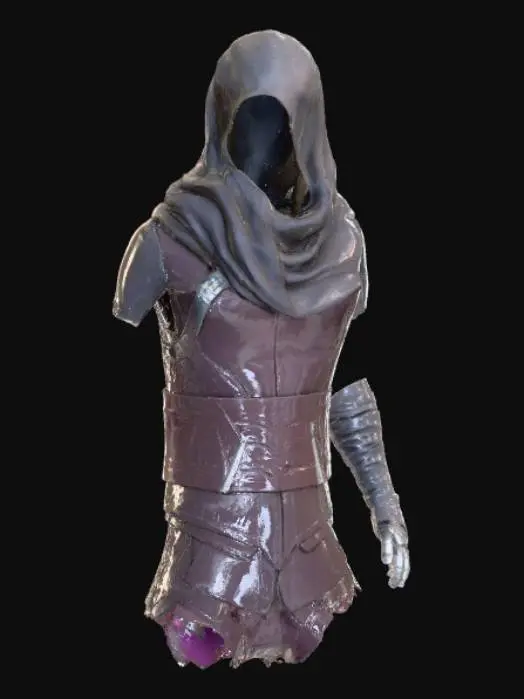 3D model for hood and clothing with arm wrap