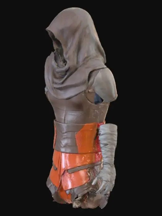 3D model for hood and clothing with arm wrap
