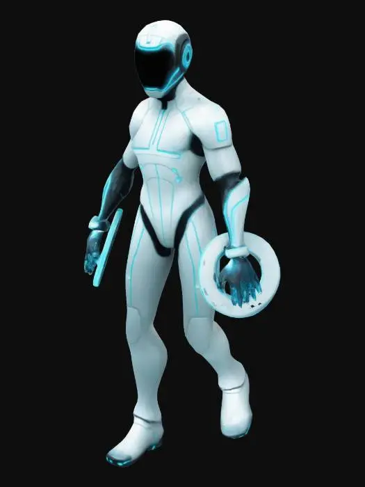 3D model for Create character: Tron (white character) from the cartoon - Tron. Uprising.
