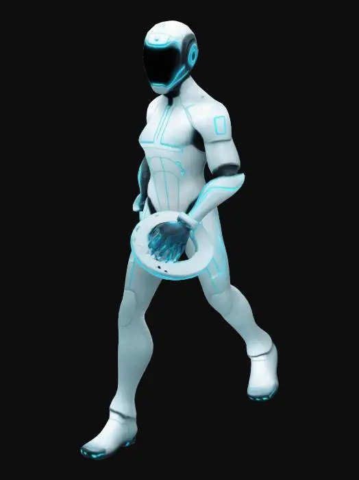 3D model for Create character: Tron (white character) from the cartoon - Tron. Uprising.