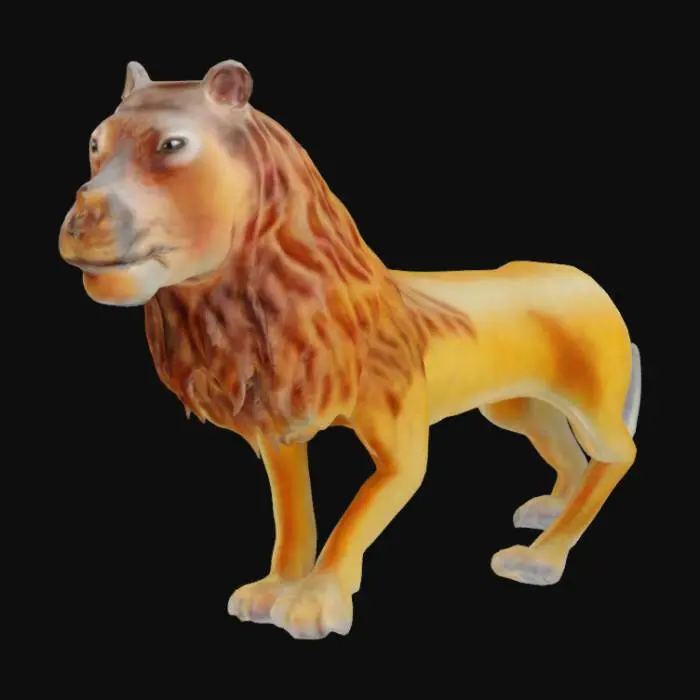 3D model for Confused Lion Statue