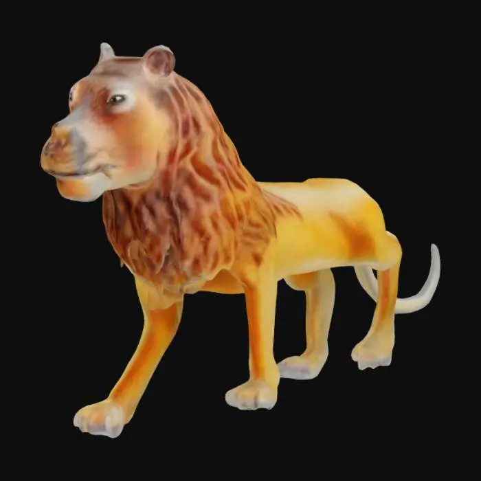 3D model for Confused Lion Statue