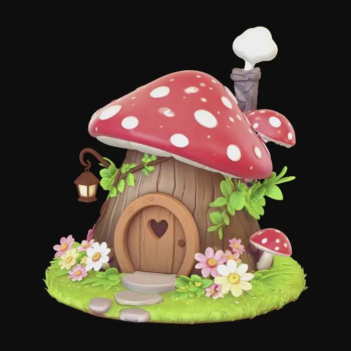 3D model for Mushroom Stump Cottage , #EasterEgg2026#