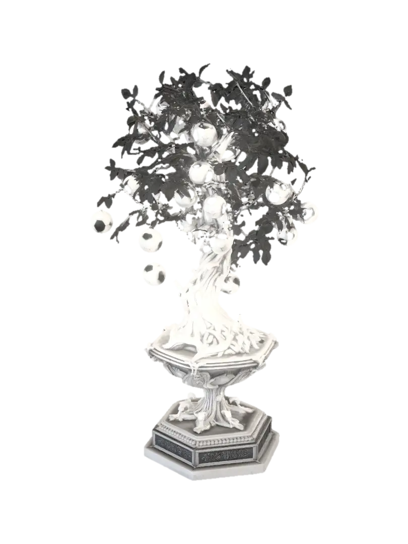 Soccer Tree in an Ornate Urn 3D model, vytvořený pomocí AI