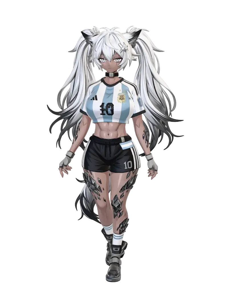 Argentine Wolf Striker 3D model, vytvořený pomocí AI