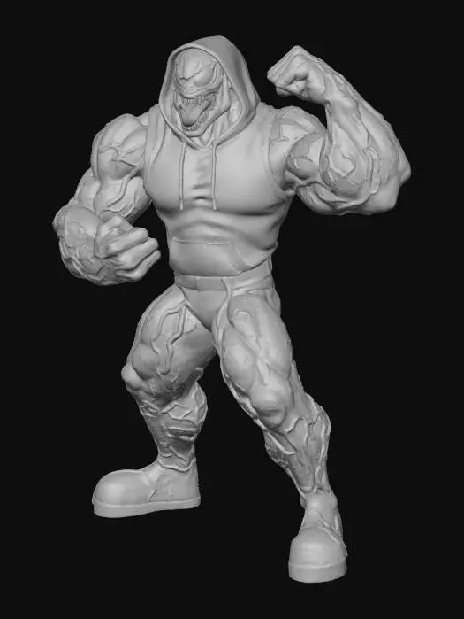3D model for create a model Of an Urban Venom that is a bodybuilder. He has thick bulging muscles and you can see the outlines of his veins