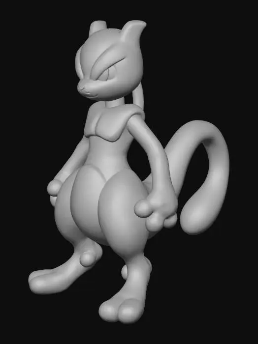 3D model for create a model of the pokemon MewTwo that has a knitted pattern look to it.