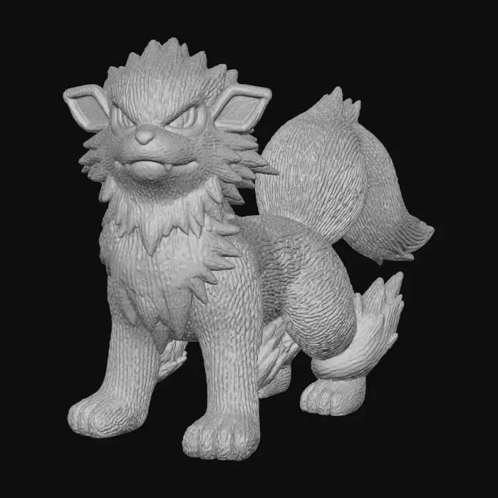 3D model for create a model of the pokemon arcanine that is in the same knitted pattern as the pokemon in the attached image