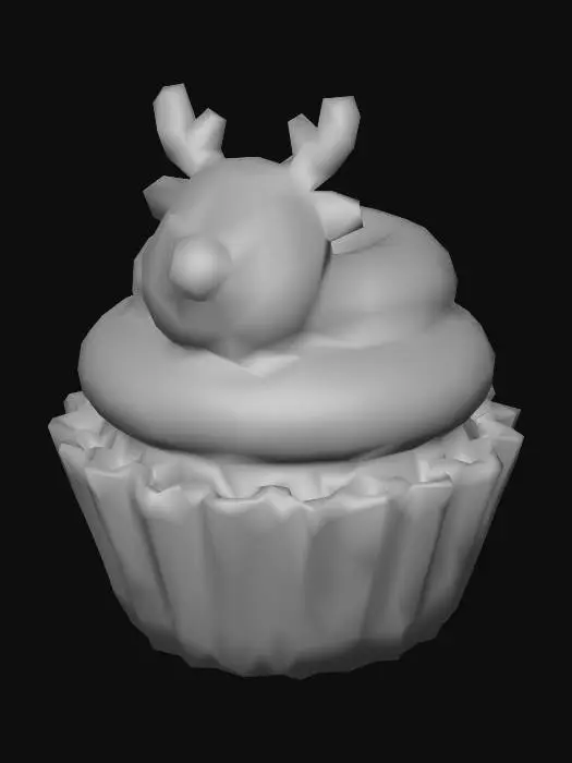 3D model for Reindeer Cupcake Delight