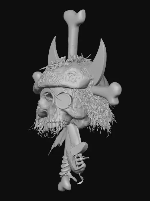 3D model for Pirate Skull Emblem