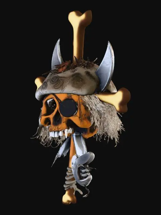 3D model for Pirate Skull Emblem