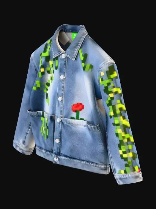 3D model for Denim Pixel Vine Jacket