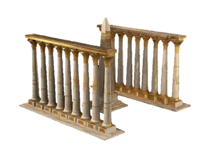 Four Pillars Seperated need Ancient Greek and Roman Style. Corinthian and Ionic… 3D model, vytvořený pomocí AI