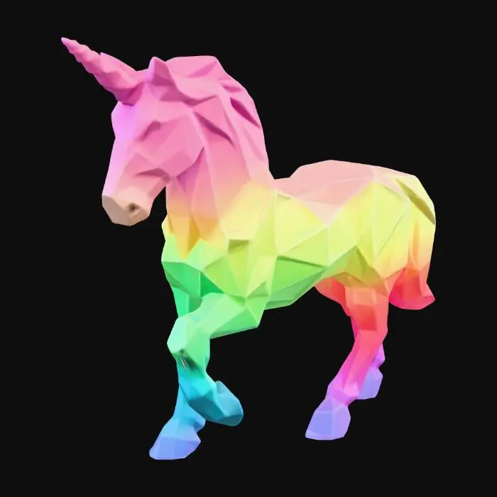 3D model for polygonal unicorn