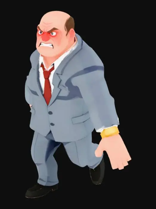 3D model for Businessman angry customer T-Pose