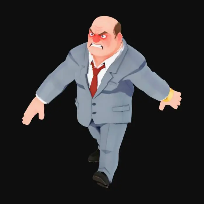 3D model for Businessman angry customer T-Pose