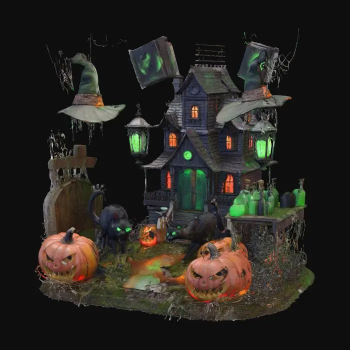 3D model for Haunted Halloween Night, #Halloween2025#