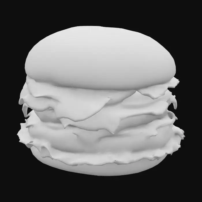 3D model for ultra photorealistic double cheeseburger