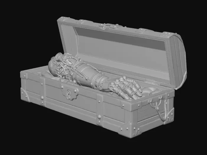 3D model for Clockwork Arm in a Velvet Chest