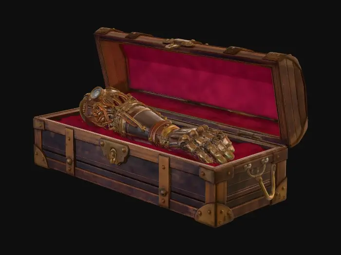 3D model for Clockwork Arm in a Velvet Chest