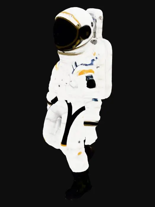 3D model for An abandoned sexy female colony astronaut. Her spacesuit is a mix of revealing old fabric and sandblasted aluminum, with large clumps of dirt and scorch marks on the surface. The helmet visor is covered with opaque cracks and mud. parts of her body can be seen revealing her flawless white skin. her spacesuit only covering the bare minimal to keep her alive and exploring the unknown Requirement: Photorealistic, focus on the texture of fabric folds, the aging of the metal, and meticulous detail on damage and dirt accumulation.