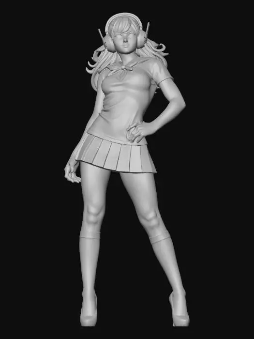 3D model for Gamer Girl in Sailor Uniform