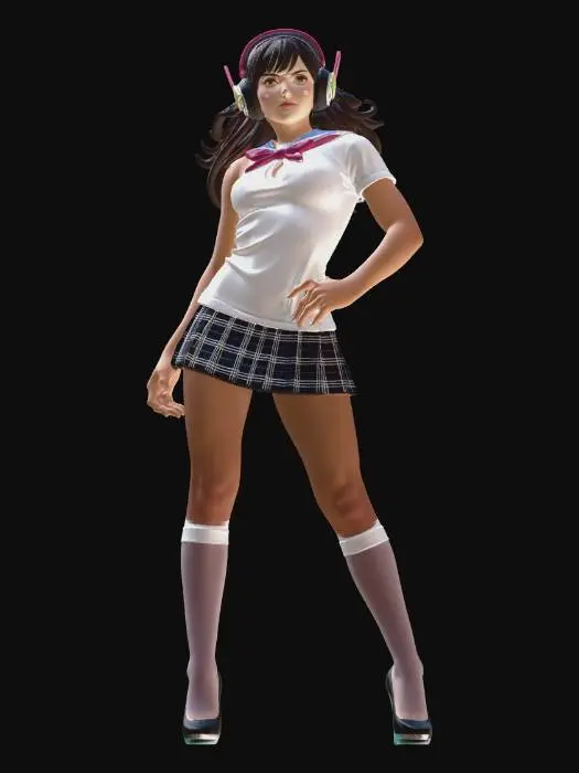 3D model for Gamer Girl in Sailor Uniform