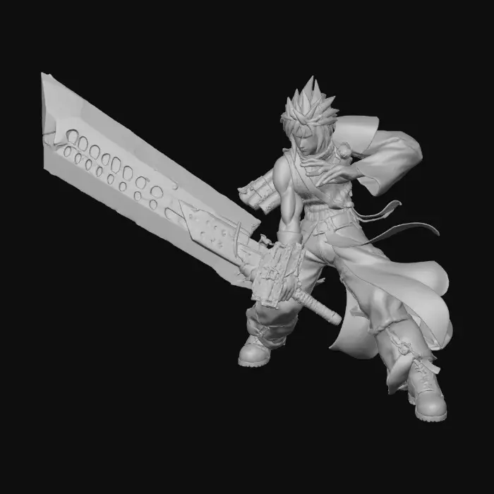 3D model for Warrior with a Giant Sword