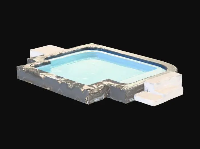 3D model for create a small rectanngular bordered water body like swimming pool