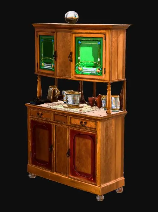 3D model for Antique Cabinet in Sunlight