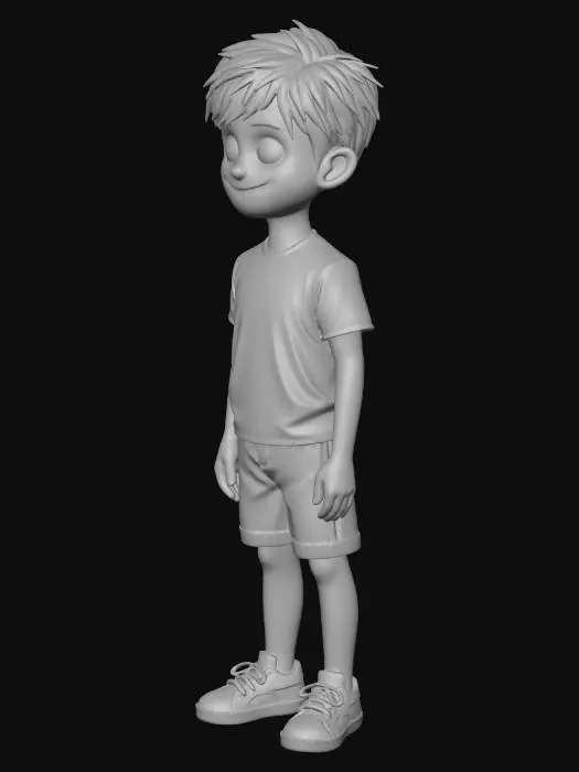 3D model for Boy in a Red Shirt