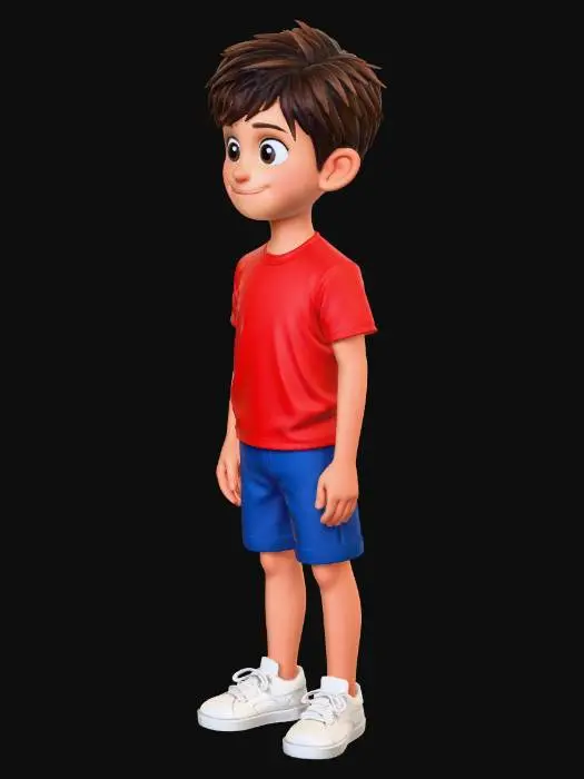 3D model for Boy in a Red Shirt