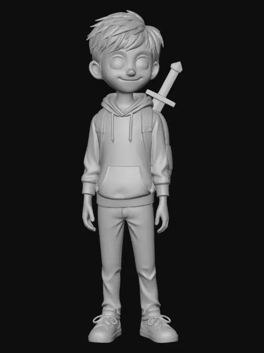 3D model for Little Adventurer with a Wooden Sword