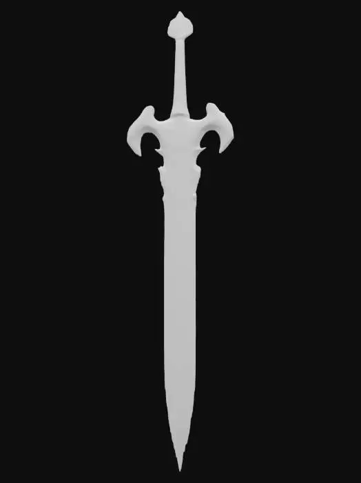 3D model for epic simetrical sword, icy edge and white snowy grip