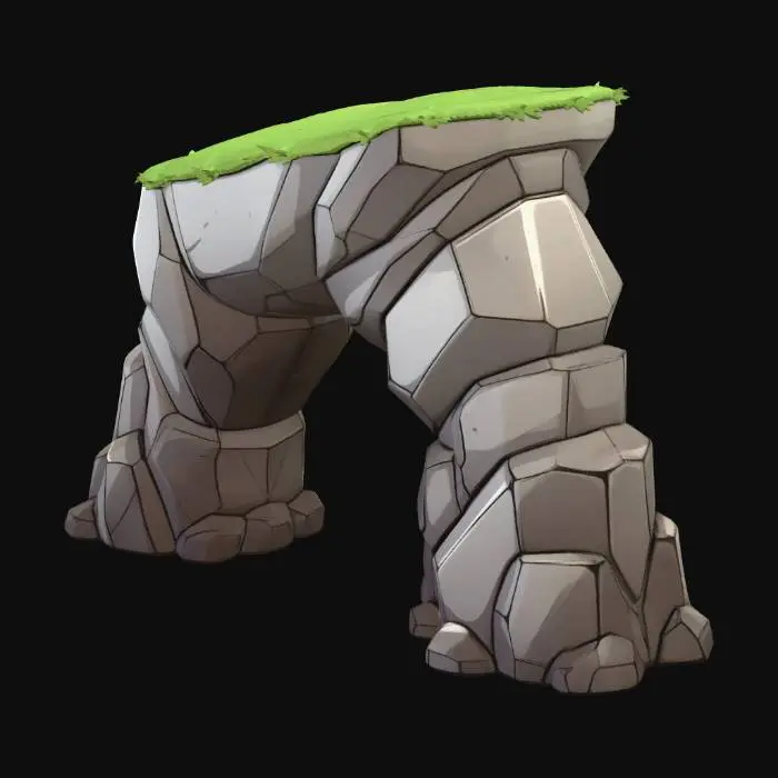 3D model for Grass-Topped Stone Arch