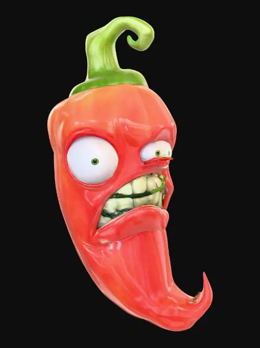 3D model for Angry Chilly Pepper