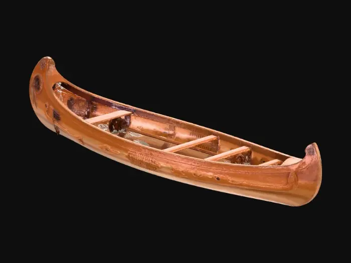 3D model for Ein einfaches, altes, Holz-Indianer-Kanu