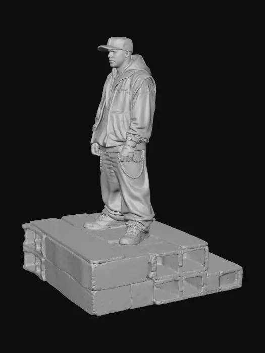 3D model for PERSONAJE VESTIDO DE RAPERO CON BASE DE SUELO