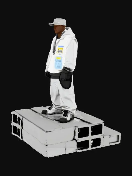 3D model for PERSONAJE VESTIDO DE RAPERO CON BASE DE SUELO