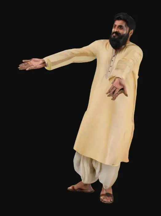3D model for indian man in kurta 