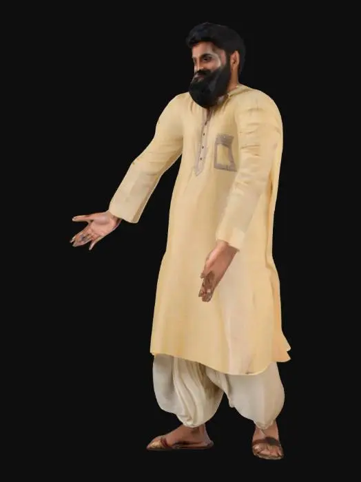 3D model for indian man in kurta 