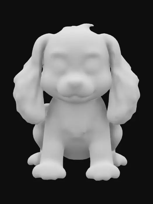 3D model for cavalier dog sitting