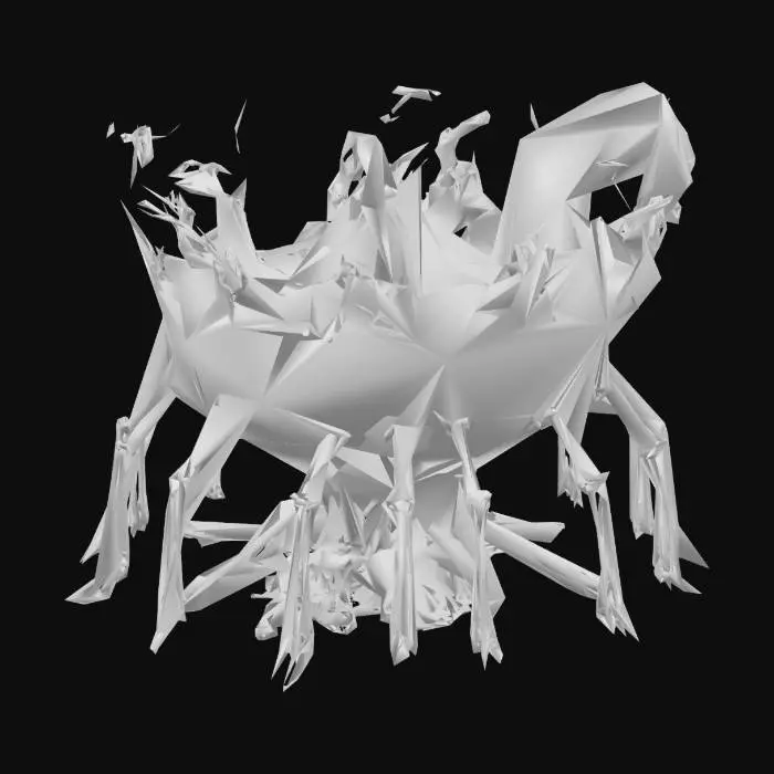 3D model for 지옥의 불타는 화로. 영원히 꺼지지 않을 듯한 불꽃. 연료가 무엇인지는 비밀. 둥근 반원형의 보올 안에 8개의 다리가 받치고 있다. 시뻘건 불꽃과 파란 불꽃이 공존한다.