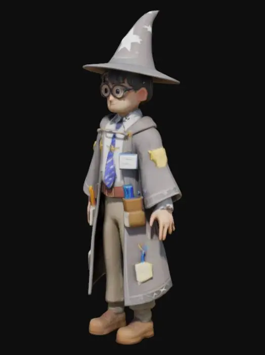 3D model for Wizard Student stylized