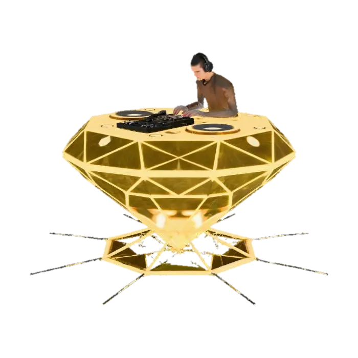 DJ on Diamond Deck 3D model, vytvořený pomocí AI