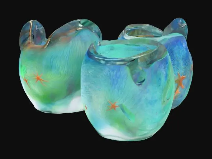 3D model for Blown Glass Vases, Starfish Trio, #ocean#