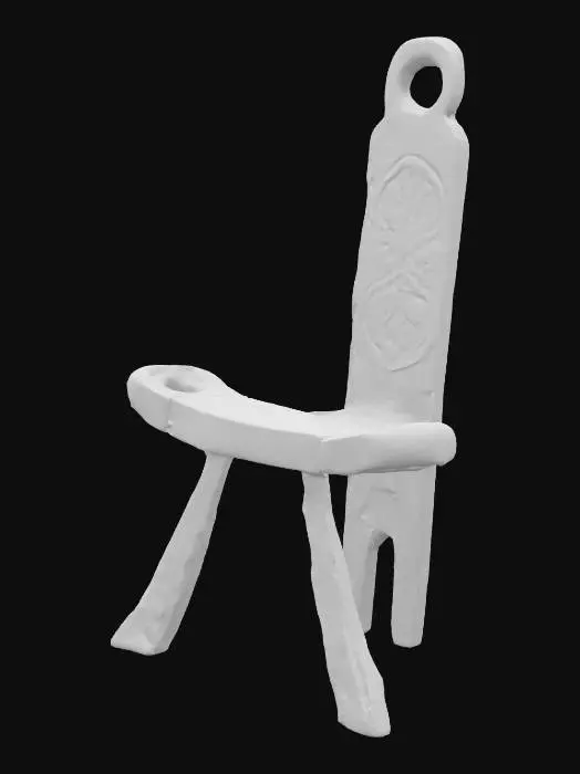 3D model for Rustic Carved Chair