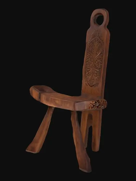 3D model for Rustic Carved Chair