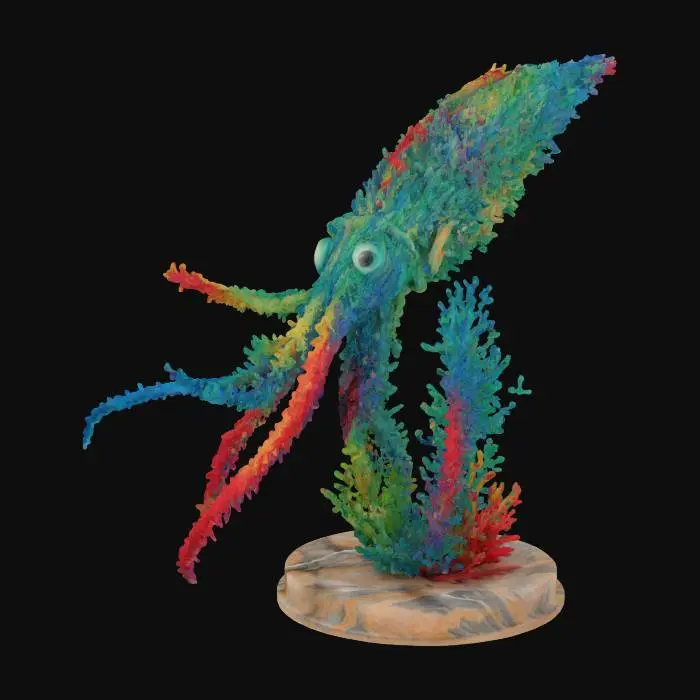 3D model for Vibrant Sea Squid , #ocean#